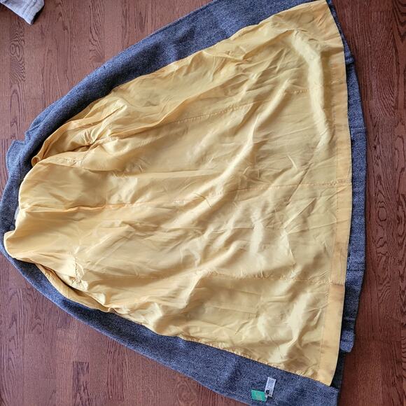 Vtg Black & White Tweed Trench Coat Wool Blend Sz M/L Jill Jr. - Picture 5 of 9